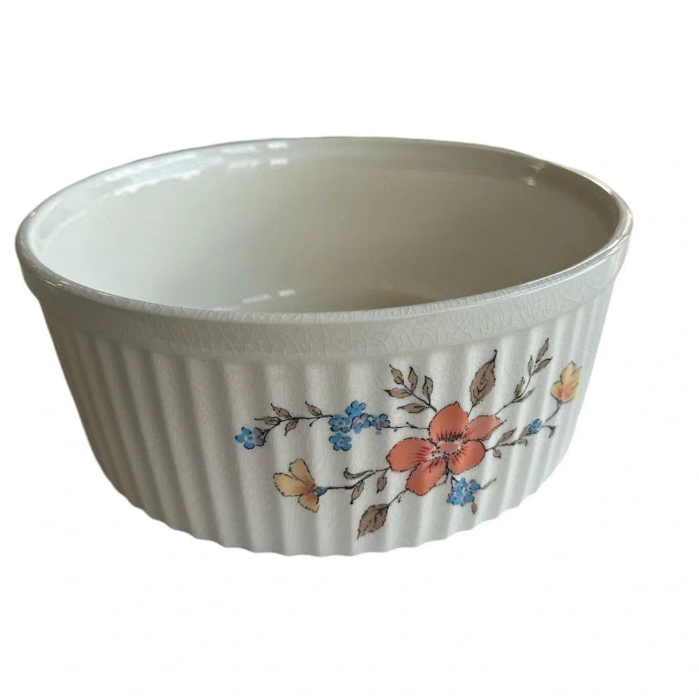 Vintage Himark Coordinates Floral Mist Oven-To-Table Soufflé new in box